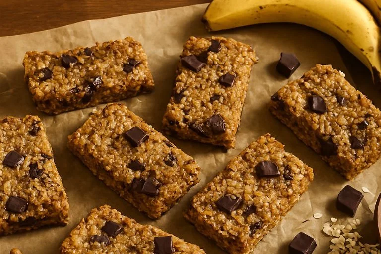 Healthy snack Oat banana bars