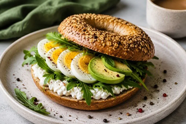 Header mobile protein cottage cheese bagel
